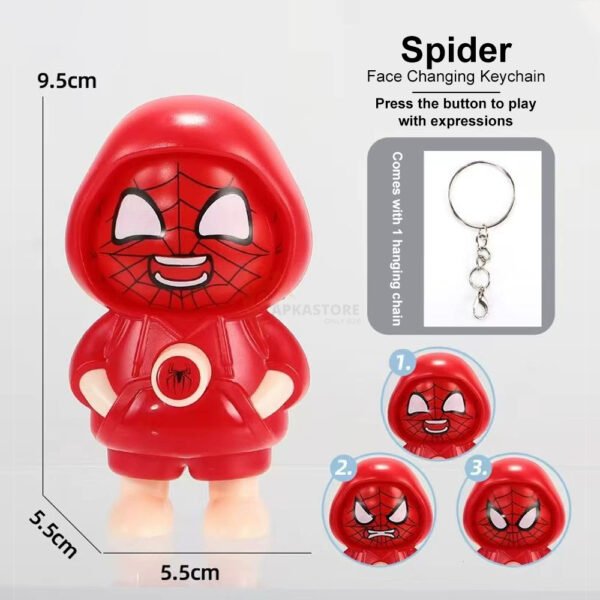 spiderman 3 face changing keychain – mini action figure clip